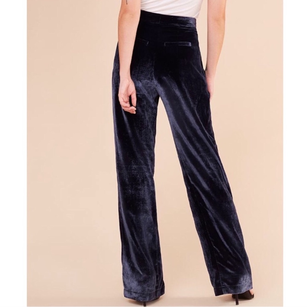 Reformation Blue Velvet 'Jones Pant' NEVER WORN